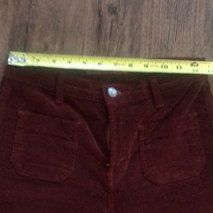 Jbrand high waisted tiny welt rust bell bottoms